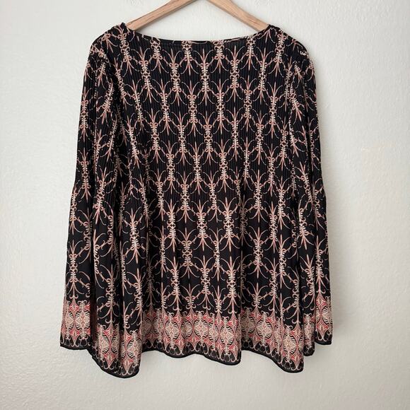 Max Studio Womens Boho Tunic Blouse Flowy Oversized Stretch Top Beachy Size XL - Picture 7 of 10